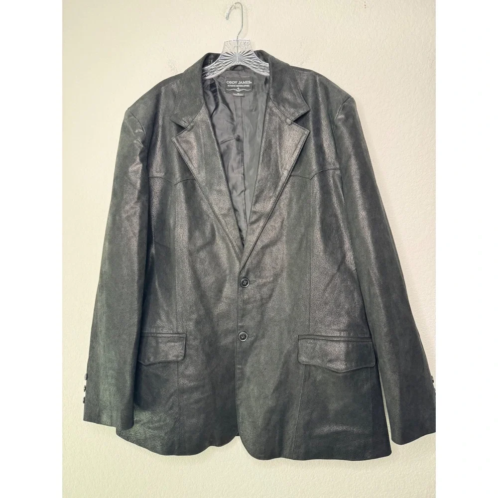 Cody James Black Suede Leather Western Blazer Sport Coat Jacket Size 50 / XL